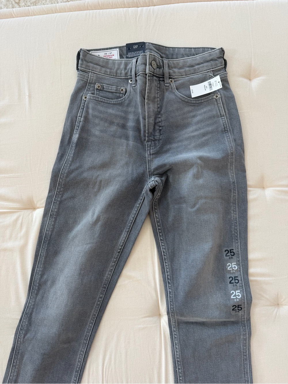GAP High-Rise Gray Tapered Jeans